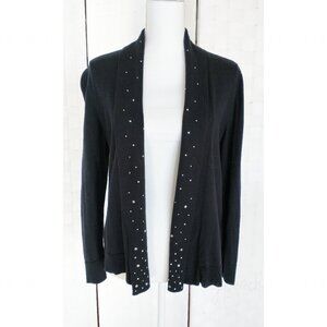 Ruby Rd Cardigan Size Small Black Rhinestones Preppy Classic Coastal Grandma
